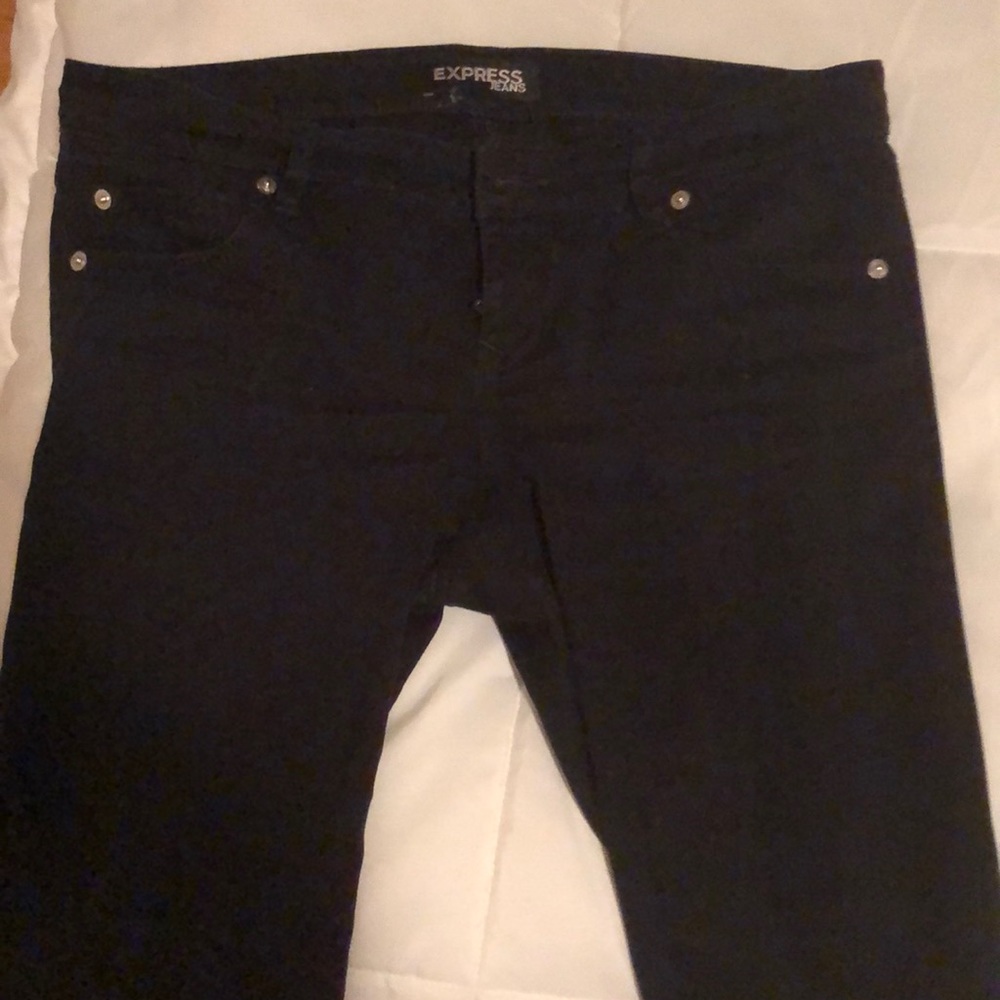 Black velvety skinny pants